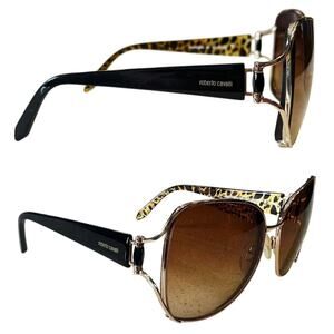 Roberto Cavalli Primula Sunglass FRAMES 596S 28F Brown Gold Kyle Richards